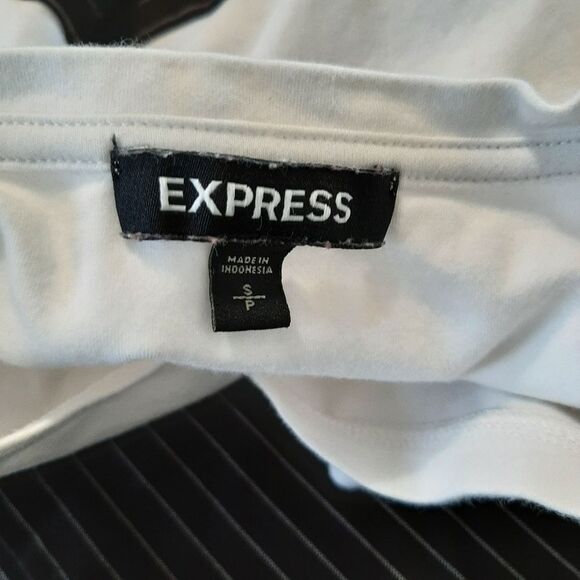 Express Fitted Tshirt Dress side zippered striped black  size small/p - Picture 9 of 9